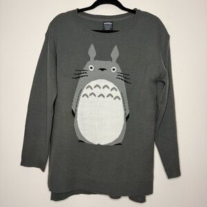 Her Universe Studio Ghibli My Neighbor Totoro Japan Gray Crewneck Knit Sweater
